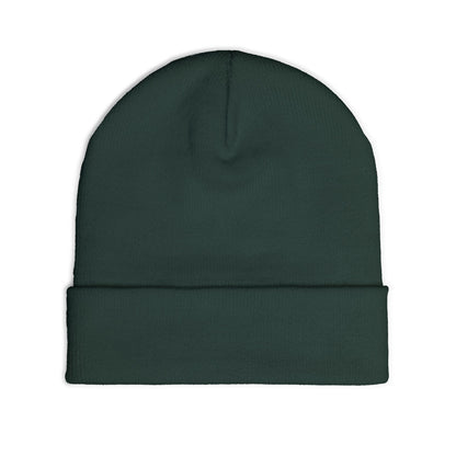 Embroidered Cross Knit Beanie